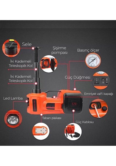 Powerlift 5 Ton 12v Kiriko Ve Bijon Sökme Seti