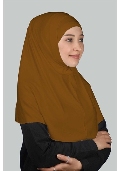Altobeh İkili Set Pratik Eşarp Hazır Türban Ve Hijab Tesettür Bonesi Taba