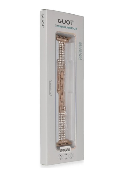 Apple Uyumlu   Watch 38mm Live Taşlı Kordon - Rose Gold