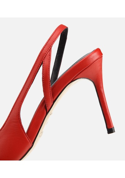 Hotiç Kadın Deri Kırmızı Sivri Burunlu İnce Topuklu Stiletto