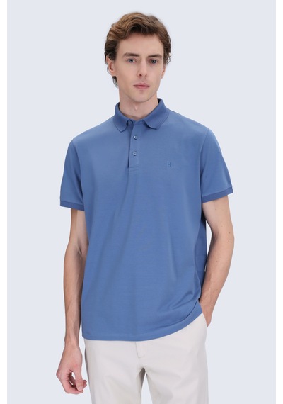 Hatemoğlu İndigo Regular Fit Polo Yaka Pamuklu Tişört Indigo