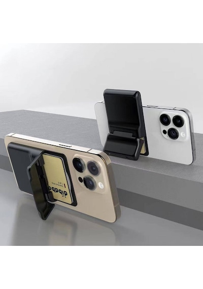 Sade Tasarımlı 2 Hazneli Pu Magnetik Standlı Kartlık Crd-05