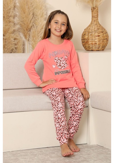 Miniğimin Cicileri Always Leopar Baskılı Kız Çocuk Pijama Tak... Fuşya