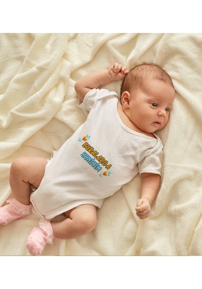 Bk Kids Buralarda Yeniyim Tasarımlı Bebek Body Zıbın - Model 1 6 - 9 Ay sarı