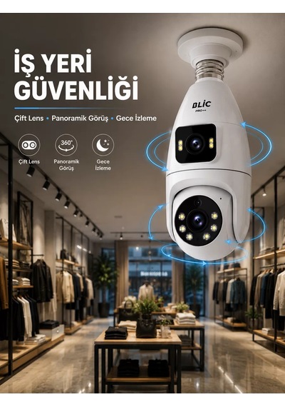 Wi-fi Çift Lens Ampul Kamera Akıllı Ev Güvenliği Mh-hs4715-7815