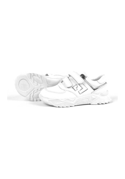 Hakiki Deri Beyaz Cırtlı Kız Çocuk Sneaker (428124327) Beyaz