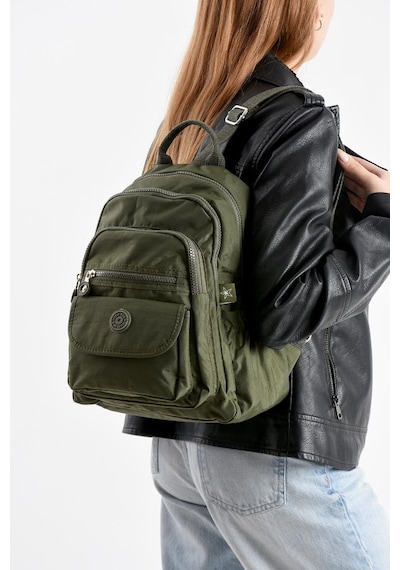 Baginn Kadın Sırt Çantası Günlük Kullanıma Uygun 32 25 Cm Klinkır Kumaş Çok Cepli Hafif Su İtici Kumaş Yeşil
