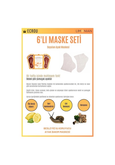 Soyulan Ayak Peeling Maskesi 6 Lı