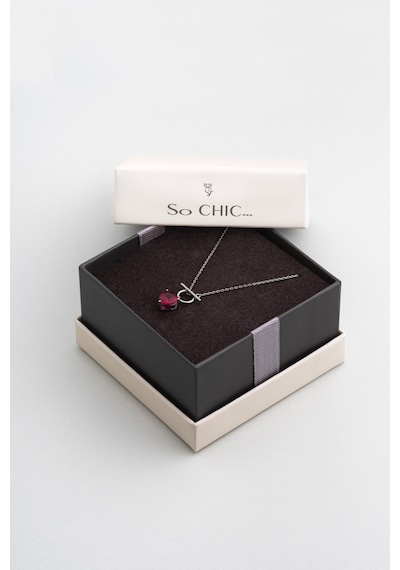 So Chic Amour 18 Ayar Beyaz Altın Kaplama 43 Cm Gümüş Kolye Rodyum