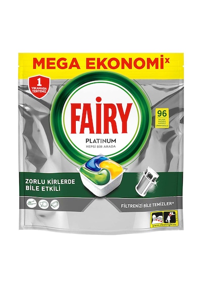 Fairy Platinum Bulaşık Makinesi Kapsülü 96 Tablet Yıkama Limon Kokulu