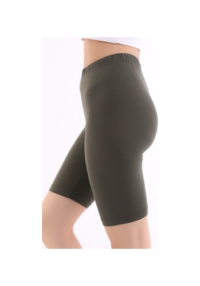 Self Clothing Kadın Haki Penye Kumaş Yüksek Bel Kısa Tayt Slf1295