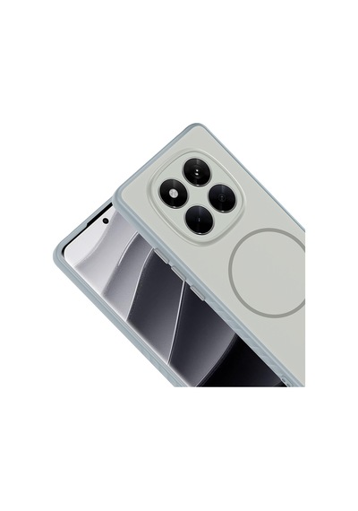 Farma Teknoloji Redmi Note 14 Pro 4g Kılıf M-safe Şarj Özellikli Zore Tea Kapak Gümüş
