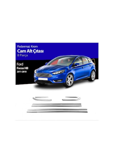 Ford Focus 3 Hb Cam Alt Çıtası Kromu Nikelajı 2011-2018