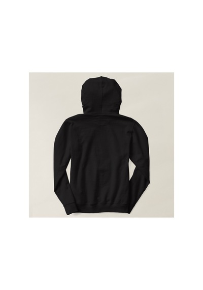 Blackjack Giyim Unisex Baskılı Kapşonlu Sweatshirt Siyah