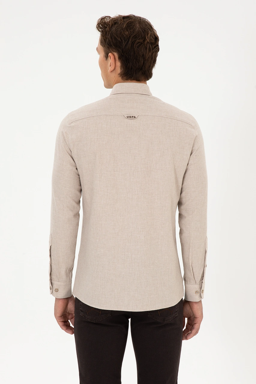 U.S. Polo Assn. Erkek Koyu Bej Uzun Kollu Basic Gömlek 50307686-VR088 U.S. Polo Assn. Erkek Koyu Bej Uzun Kollu Basic Gömlek 50307686-VR088