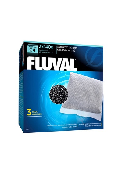 Fluval - 868 - C4 Filtre Karbonu - Csmo-tex - 3x140 Gr