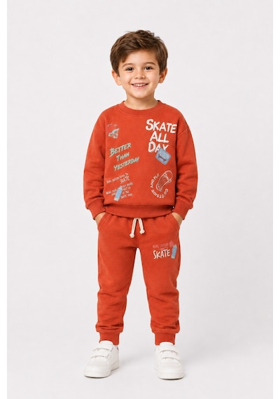 Ahengim Erkek Çocuk Kaykay Baskılı Sweatshirt Eşofman Altı 2 Li Takım 1-4 Yaş Ak115 Turuncu Ahengim Erkek Çocuk Kaykay Baskılı Sweatshirt Eşofman Altı 2 Li Takım 1-4 Yaş Ak115 Turuncu