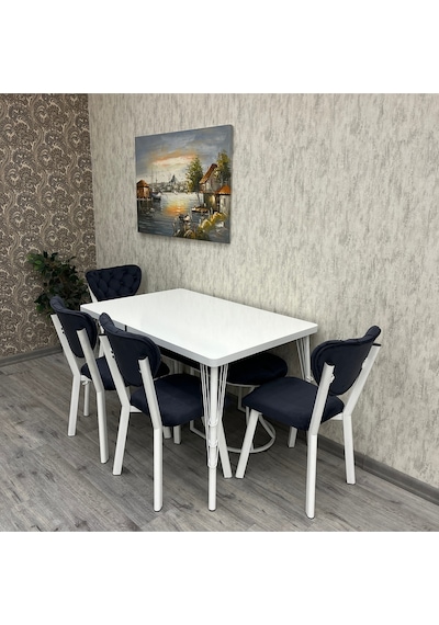 Akuamarin Mutfak Yemek Masası Takımı- 6 Kişilik Mutfak Masa Sandalye Takımı- Mutfak Masası Takımı Beyaz Akuamarin Mutfak Yemek Masası Takımı- 6 Kişilik Mutfak Masa Sandalye Takımı- Mutfak Masası Takımı Beyaz