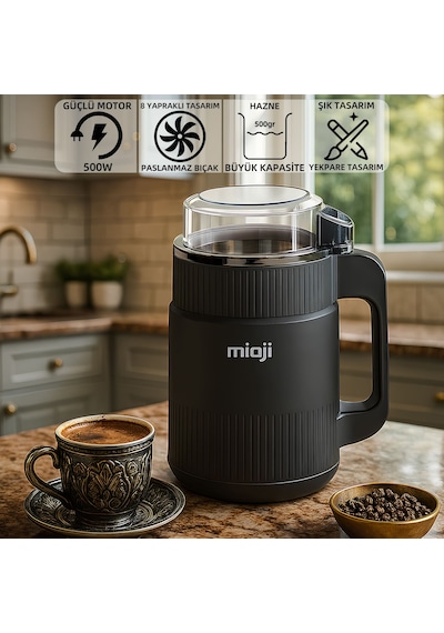 Mioji Mio CG34 500 W Paslanmaz Çelik Bıçak Kompakt Baharat ve Kahve Öğütücü