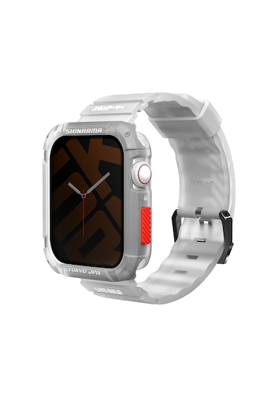 Watch 44mm Kordon Skinarma Kurono Sert Pc Kasa Koruyucu Ve Shokku Silikon Strap Kayış Beyaz