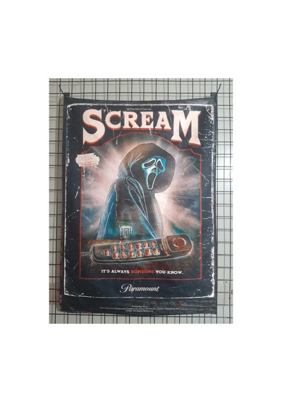 Owl Bag Scream Film Afis Siyah Desenli Tasarım Duvar Halisi