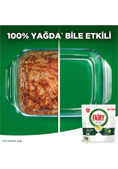 Fairy Hepsi Bir Arada Limon Kokulu Bulaşık Makinesi Deterjanı 100 Tablet