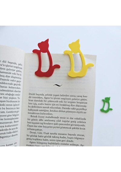 3d Baskı Renkli Kedi Kitap Ayracı - 6 Adet