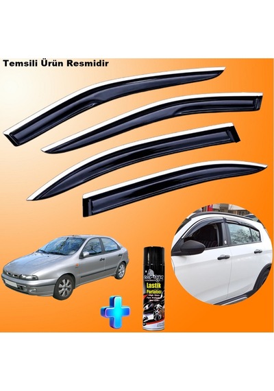 Fiat Brava Mügen Cam Rüzgarlığı Abs Nikelaj Krom Cam Rüzgarlığı 1995-2004 + Ebrayn Lastik Parlatıcı