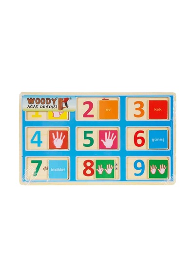 Ahşap Kaydırmalı Sayılar Puzzle 3-6 Yaş 1 Parça Eğitici Matematik Oyunu