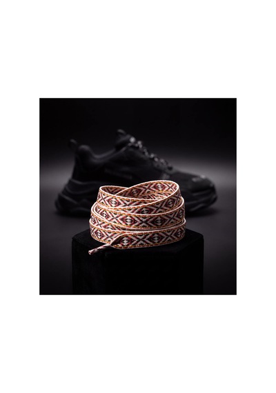 Last İcon Kırık Beyaz Siyah Kırmızı Baklava Desenli Ayakkabı Bağcığı Spor Sneaker Beyaz & Siyah & Kırmızı