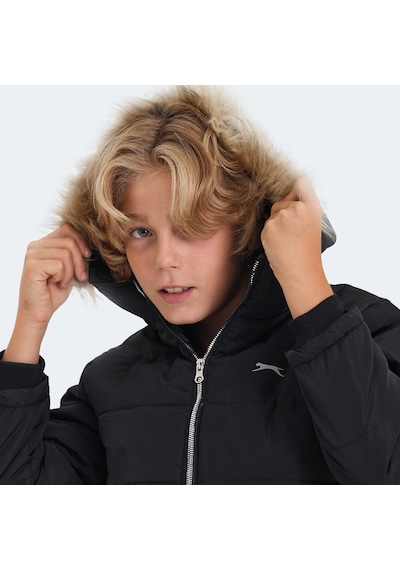 Slazenger CAMELIA Çocuk Kapüşonlu Siyah Mont & Kaban