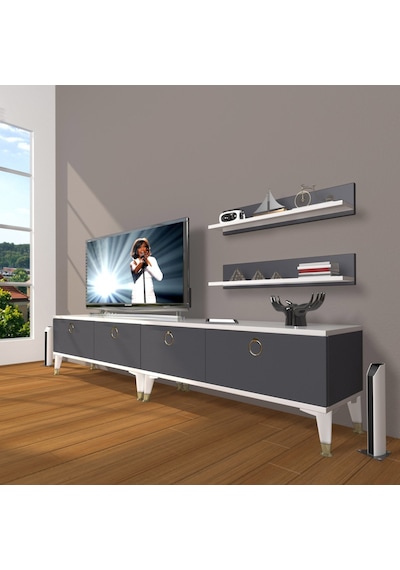 Decoraktiv Eko 220t Mdf Gold Tv Ünitesi Tv Sehpası Ceviz - Beyaz