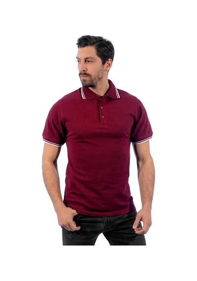 Şensel, Polo Yaka Tişört, Bordo-Beyaz -136E3615- Tshirt, T-shirt Bordo