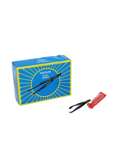 Taksun Tw-28 Metal Cımbız Siyah Şeffaf Pvc Kılıflı - 60'li Paket