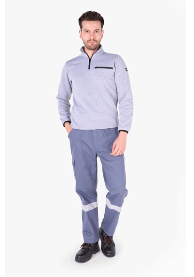 Reflektörlü Gabardin İş Pantolonu Gri