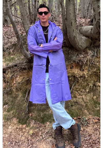 Mollycrush Unisex Su Rüzgar Geçirmez Katlanabilir Kapüşonlu Çıtçıt Düğmeli Eva Siyah Yağmurluk Mor Mollycrush Unisex Su Rüzgar Geçirmez Katlanabilir Kapüşonlu Çıtçıt Düğmeli Eva Siyah Yağmurluk Mor