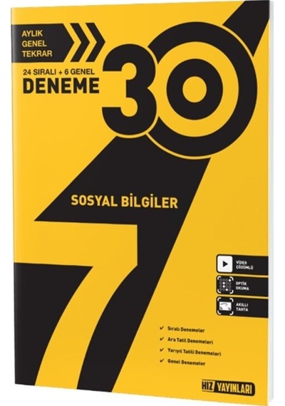 Hız  7. Sınıf Sosyal Bilgiler Deneme 30'lu