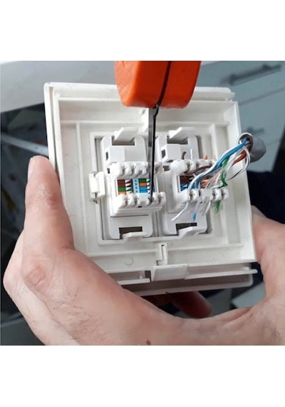 10 Adet - Rj45 Cat6 Utp 180 Derece Keystone Jack