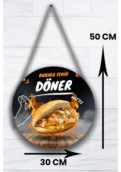 Cafe, Restoran, Büfe Cam Kapı Pano Karşılama Tabelası, Yemek Resimli Askılı Dükkan Süs Tablo Dekoru