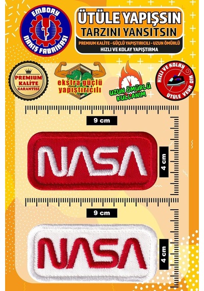Ütü İle Yapışan Arma Yama, Nasa Logo 2 Adet Ütüyle Yapışan Nakış Dokuma Aplike Patch Diğer