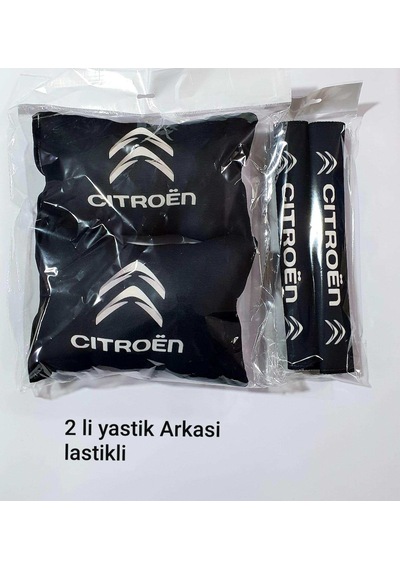 Cıtroen Oto Boyun Yastık Minder - Araç - 2 Adet Yastık Kemer (546902331)