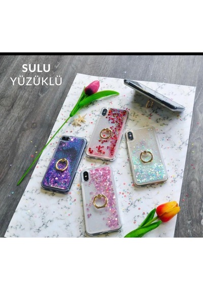 Samsung Uyumlu Galaxy A10 Sulu Simli Hareketli Yüzüklü Standli Kilif 343274039