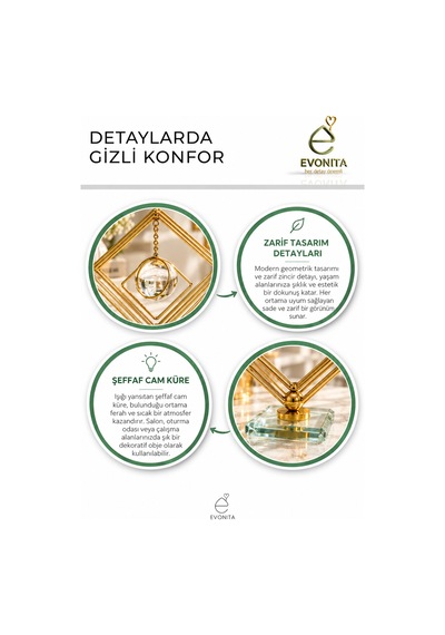 Evonıta Dekoratif Cam Küreli Geometrik Kare Biblo Altın Renk Kristal Tabanlı Sallanan Küre Masa Üstü Konsol Salon Dekoru Evonıta Dekoratif Cam Küreli Geometrik Kare Biblo Altın Renk Kristal Tabanlı Sallanan Küre Masa Üstü Konsol Salon Dekoru