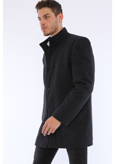 Plt8387 Dewberry Erkek Palto-desenli Lacivert Desenli Lacivert