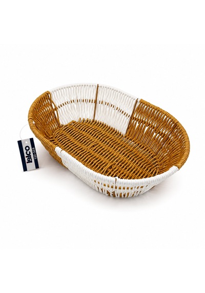 Oval Hasır K.rengi - Beyaz Ekmek Sepeti 28x20cm 5680 100