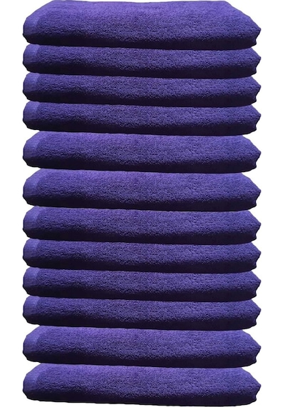 12li Paket Boya Tutmayan Mikrofiber El Yüz Spor Kuaför Havlusu 50x90 Cm Siyah