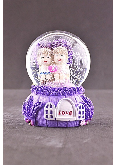 Hediye Aşkımsın Temalı Mini Boy Lila Kar Küresi 6,5 Cm Boy (554283804)