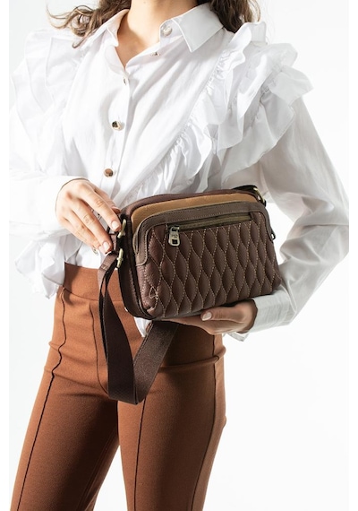 Baginn Retro Amazing Ventis Kadın Postacı Çanta 27 18 Cm Suni Deri Omuz Çantası Çok Cepli Vegan Deri Kahverengi