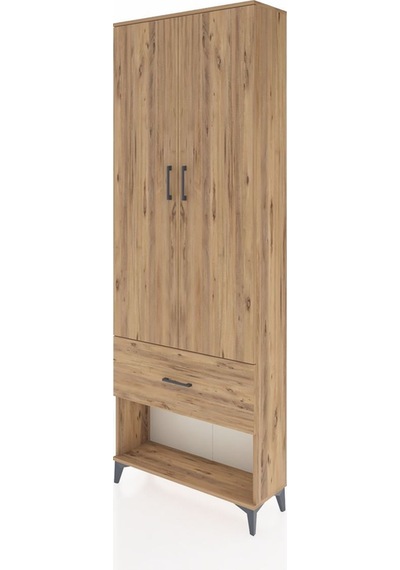 Arges Dolap Tek Raflı Tek Çekmeceli Tek Askılı 88x30x243 Çam-çam Atlas Çam