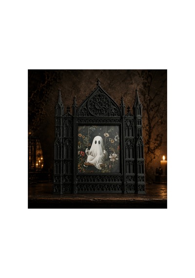 Siyah Victoria Gotik Duvar Fotoğraf Çerçevesi Katedral Tasarımlı 25x20x15 Cm